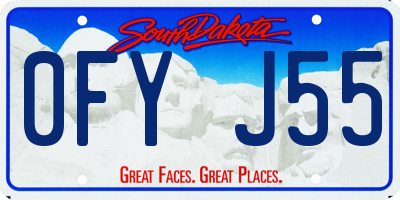 SD license plate 0FYJ55