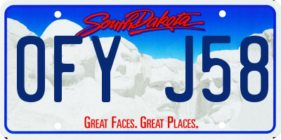 SD license plate 0FYJ58