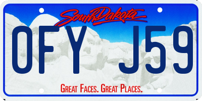 SD license plate 0FYJ59