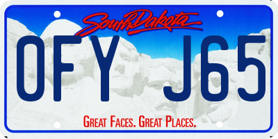 SD license plate 0FYJ65