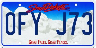 SD license plate 0FYJ73
