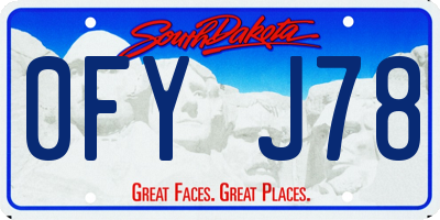 SD license plate 0FYJ78