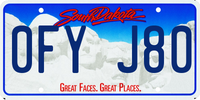 SD license plate 0FYJ80