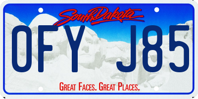 SD license plate 0FYJ85