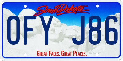 SD license plate 0FYJ86
