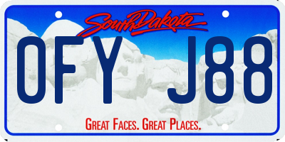 SD license plate 0FYJ88