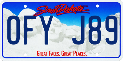 SD license plate 0FYJ89