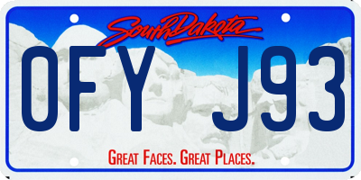SD license plate 0FYJ93