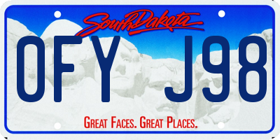 SD license plate 0FYJ98