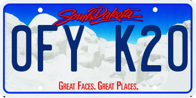 SD license plate 0FYK20