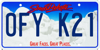 SD license plate 0FYK21