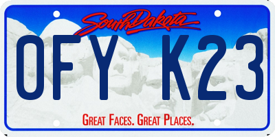SD license plate 0FYK23
