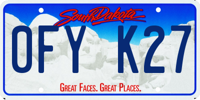 SD license plate 0FYK27