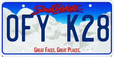 SD license plate 0FYK28