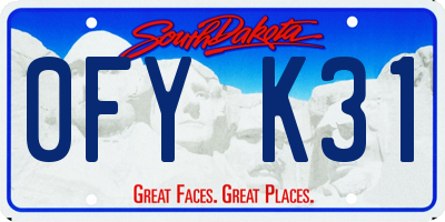 SD license plate 0FYK31