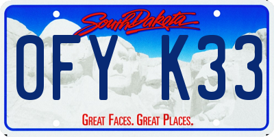 SD license plate 0FYK33