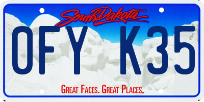 SD license plate 0FYK35