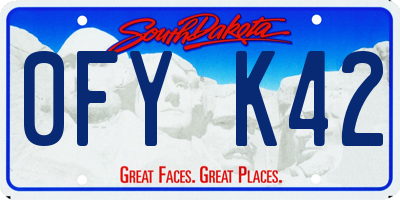 SD license plate 0FYK42