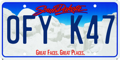 SD license plate 0FYK47