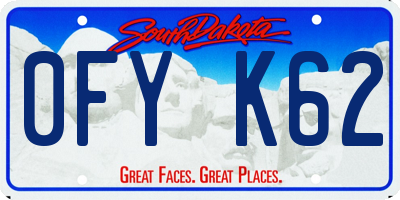 SD license plate 0FYK62