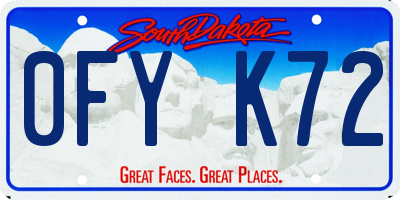 SD license plate 0FYK72