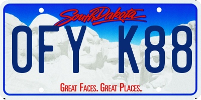 SD license plate 0FYK88