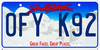 SD license plate 0FYK92