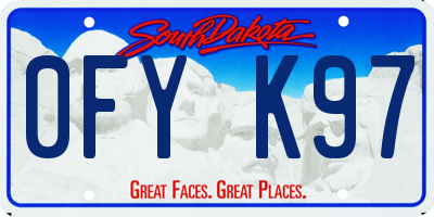 SD license plate 0FYK97