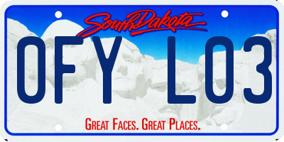 SD license plate 0FYL03