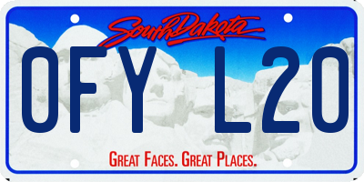 SD license plate 0FYL20