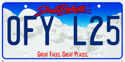 SD license plate 0FYL25