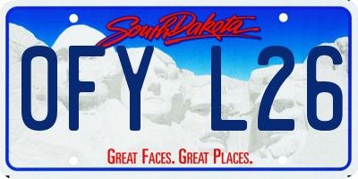 SD license plate 0FYL26