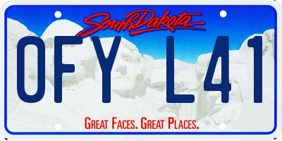 SD license plate 0FYL41