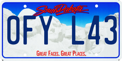 SD license plate 0FYL43