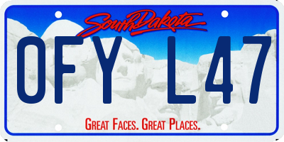 SD license plate 0FYL47
