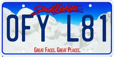 SD license plate 0FYL81