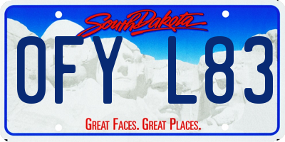 SD license plate 0FYL83