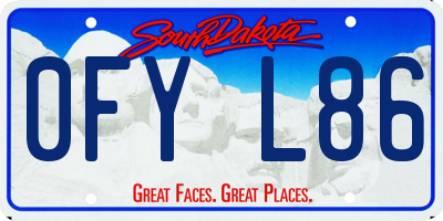 SD license plate 0FYL86