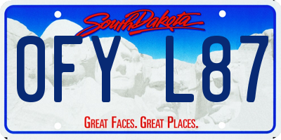 SD license plate 0FYL87