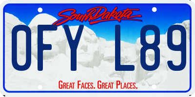 SD license plate 0FYL89
