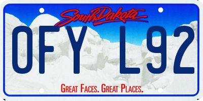 SD license plate 0FYL92