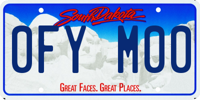 SD license plate 0FYM00