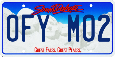 SD license plate 0FYM02