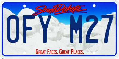 SD license plate 0FYM27