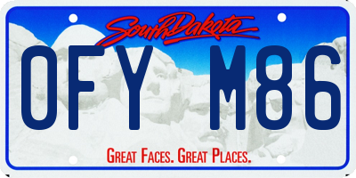 SD license plate 0FYM86