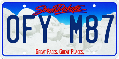 SD license plate 0FYM87