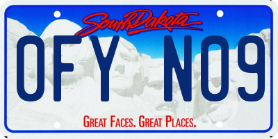SD license plate 0FYN09