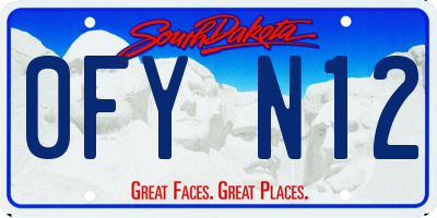 SD license plate 0FYN12