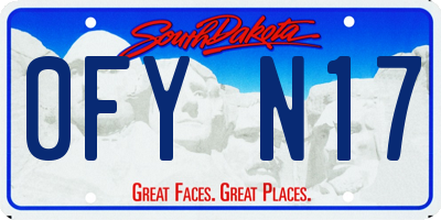 SD license plate 0FYN17