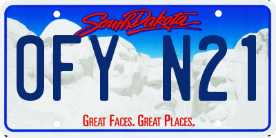 SD license plate 0FYN21